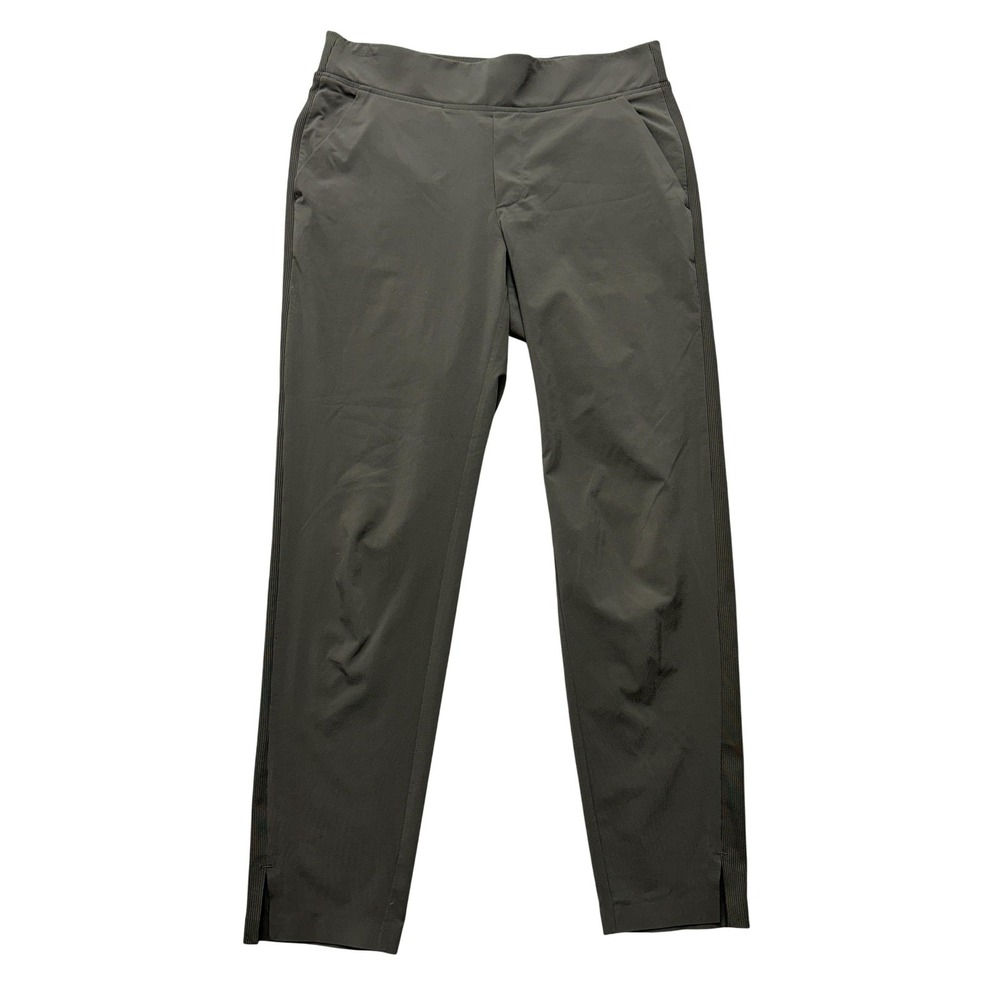 Athleta Womens 6 Green Tapered Track Pants Elastic Waist Zip Pockets‎